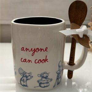 Rae Dunn  Special DISNEY PIXAR White and Red Mug with Spoon